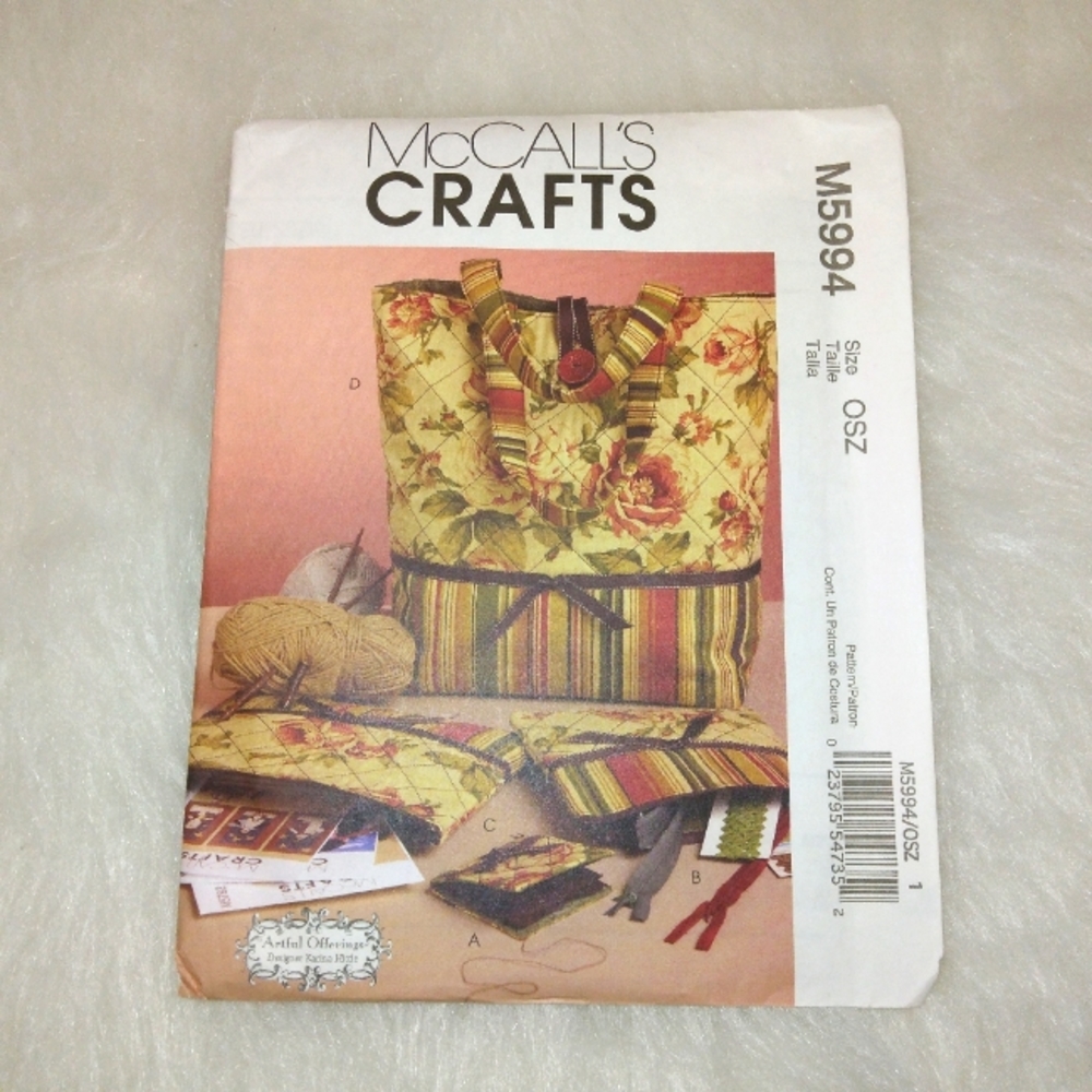 McCall's M5994 Tote, zip cases ,needle case, new and uncut